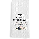 GWFSJYU Great Grammy Floral Gifts Kitchen Towels, Grammy Dish Towels, Mom Gifts for Mothers Day Birthday, Grandma Decorative Hand Towel Tea Towel for Bathroom, 16x24 Inches