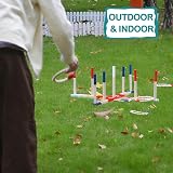 JacJoe All Pro Wooden Ring Toss Games Premium Quoits Garden Game Set (Large) view 2
