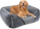 MIXJOY Extra Large Dog Bed Grey Orthopedic Washable 89x63x23 cm Anti-Slip