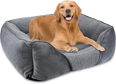 MIXJOY Extra Large Dog Bed Grey Orthopedic Washable 89x63x23 cm Anti-Slip