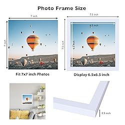 JCJMY 7x7 Picture Frame White for Wall Hanging or