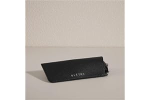 OLETHA Soft Glasses Case Set of 2 - Aesthetic Slim Travel Pouch for Sunglasses Eyeglass Reading Glass - Black