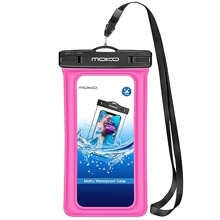 MoKo Schwimmende Wasserdichte Handyhülle?Unter Wasser Handytasche, Schneegeschützte Handy Beutel mit Schlüsselband für iPhone