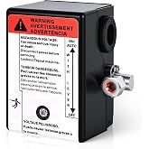 23474653 Air Compressor Pressure Switch for Ingersoll Rand, 145/175 PSI for 2340L5 2340N5 2340D5-V TS4N5 TS4L5 IR 5HP Single Phase Air Compressors, 4-Port 1/4" FNPT with Built-In Unloader Valve