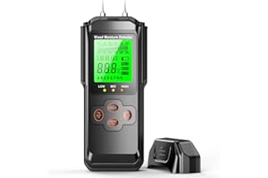 POVLEN Wood Moisture Meter for Lumber - Firewood Moisture Meter for Walls with Backlit LCD Display Mold Damp Detector Humidity Meter Digital Moisture Meter for Drywall Woodworking Plaster Paper Floor
