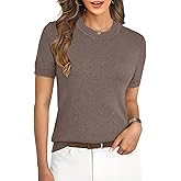 GKBK Women's Soft Short Sleeve Wool Blend Pullover Sweater for Business Casual & Fashion