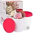 StarPack Ice Cream Containers for Homemade Ice Cream (2 Pcs) - Reusable Ice Cream Storage Containers for Freezer - Leak-Free 