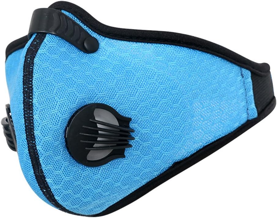 Dust Mask Dustproof Safety Breathing Mask Respirator Activated Carbon Dustproof Mask for Sport Outdoor Activities (Blue)