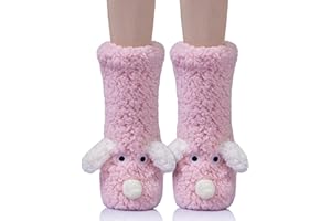 Eocom Kids Boy Girls Slipper Socks Crazy Funny Fuzzy Cute Animal Grips Winter Warm Fluffy Cozy Socks