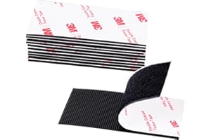 P7YAUMY Hook and Loop Tape 2in x 4in x 10 Pairs, Heavy Duty Adhesion Strip, Slef Adhesive Interlocking Tape, Back Adhesive Mounting Strips, Reclosable Sticky Back Interlocking Nylon Picture Hanging Strips