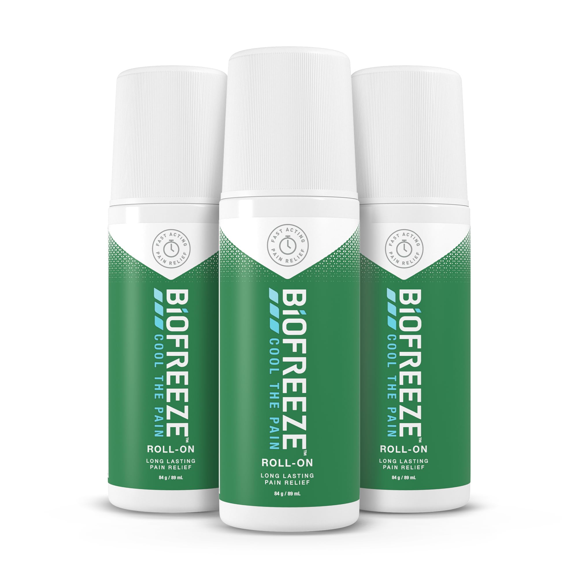 Biofreeze Roll On, 89ml X 3, Arthritis Pain Relief, Neck Pain Relief, Back Pain, Joint Pain, Knee Pain, Easy Application, Cryotherapy, Freeze Sprays, Pain and Fever