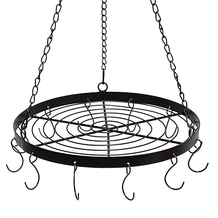 Metal Hanger Herb Crown Round Hanging Tray Kitchen Room Wall