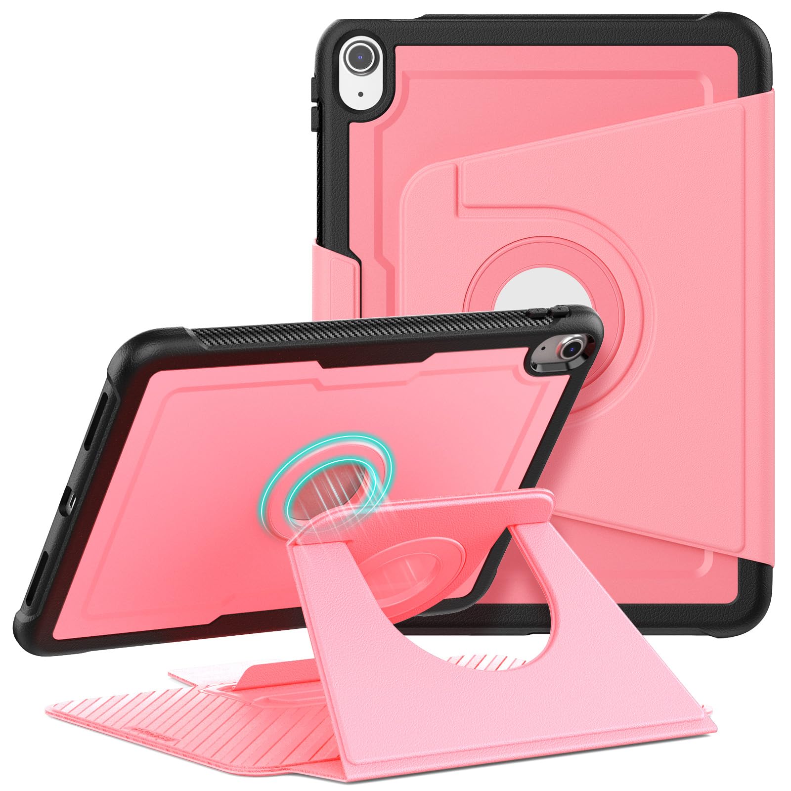 Photo 1 of KAIJIAbox Case for iPad (A16) 11th/10th Generation 2025/2022 11?/10.9?, Heavy Duty Shockproof Case with 360 Rotating Magnetic Stand, Detachable Magnetic Cover, Auto Sleep/Wake, Pink