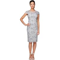Amazon.com: Alex Evenings Women's Short Shift Cocktail Dress with Embellished  Illusion Detail, Wedding Guest (Petite and Regular Sizes), Aubergine Peite,  6P : Clothing, Shoes & Jewelry