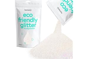 Hemway Eco Friendly Biodegradable Glitter 100g / 3.5oz Bio Cosmetic Safe Sparkle Vegan For Face, Eyeshadow, Body, Hair, Nail And Festival - Ultrafine (1/128" 0.008" 0.2mm) - Mother of Pearl Iridescent