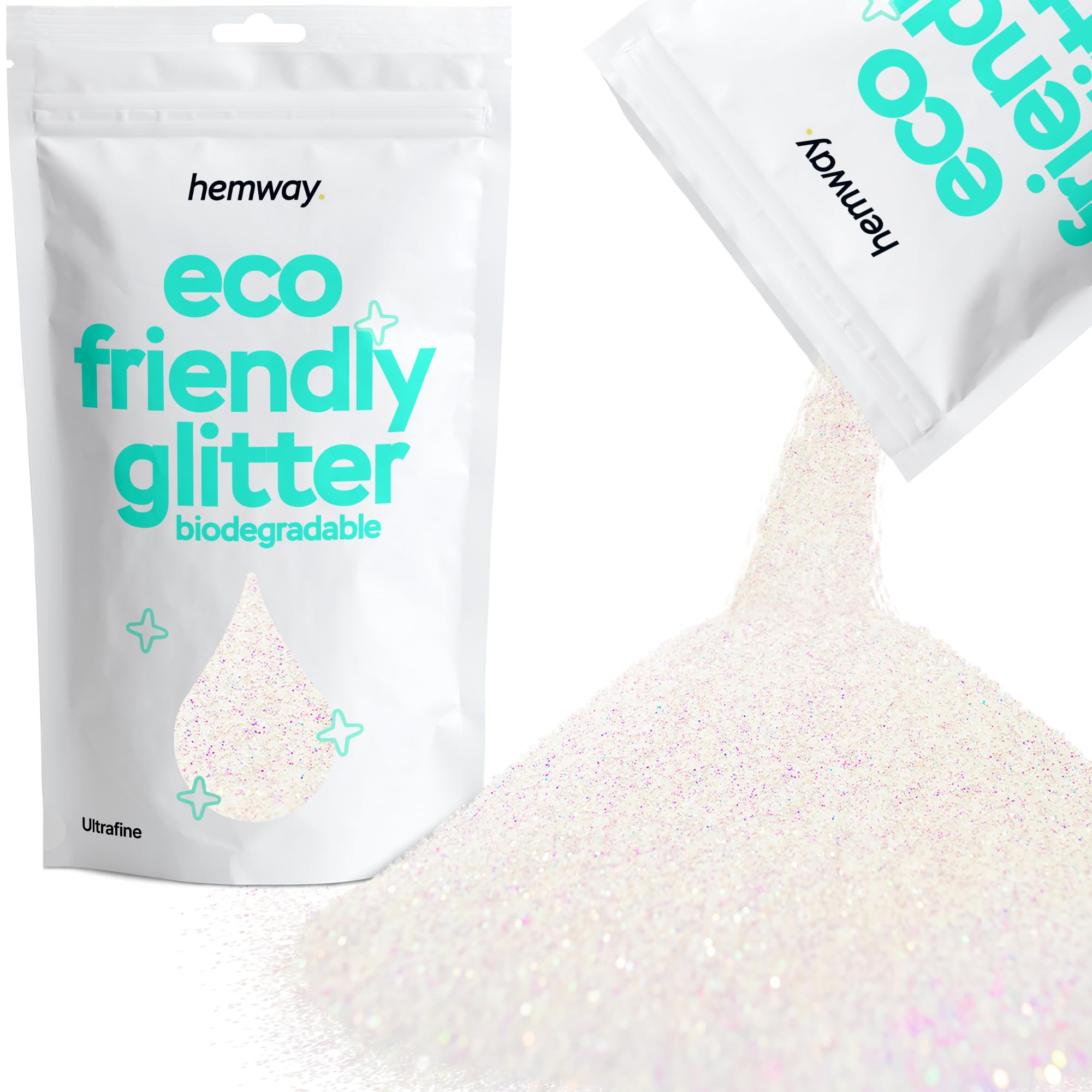 Eco Friendly Biodegradable Glitter | Mother of Pearl Iridescent - Ultrafine 100g, Plant Based, Biodegradable Glitter for Craft, Face, Hair, Nail, Body and Festival - Hemway — image 1