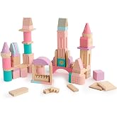 FAO Schwarz Castle Blocks, 75-Piece Solid Wood Building Set, Ages 4+ | Build Castles, Bridges, Turrets &amp; Arches, Construction Stacking Blocks, Montessori Toy, Hand-Eye Coordination, Gift for Kids