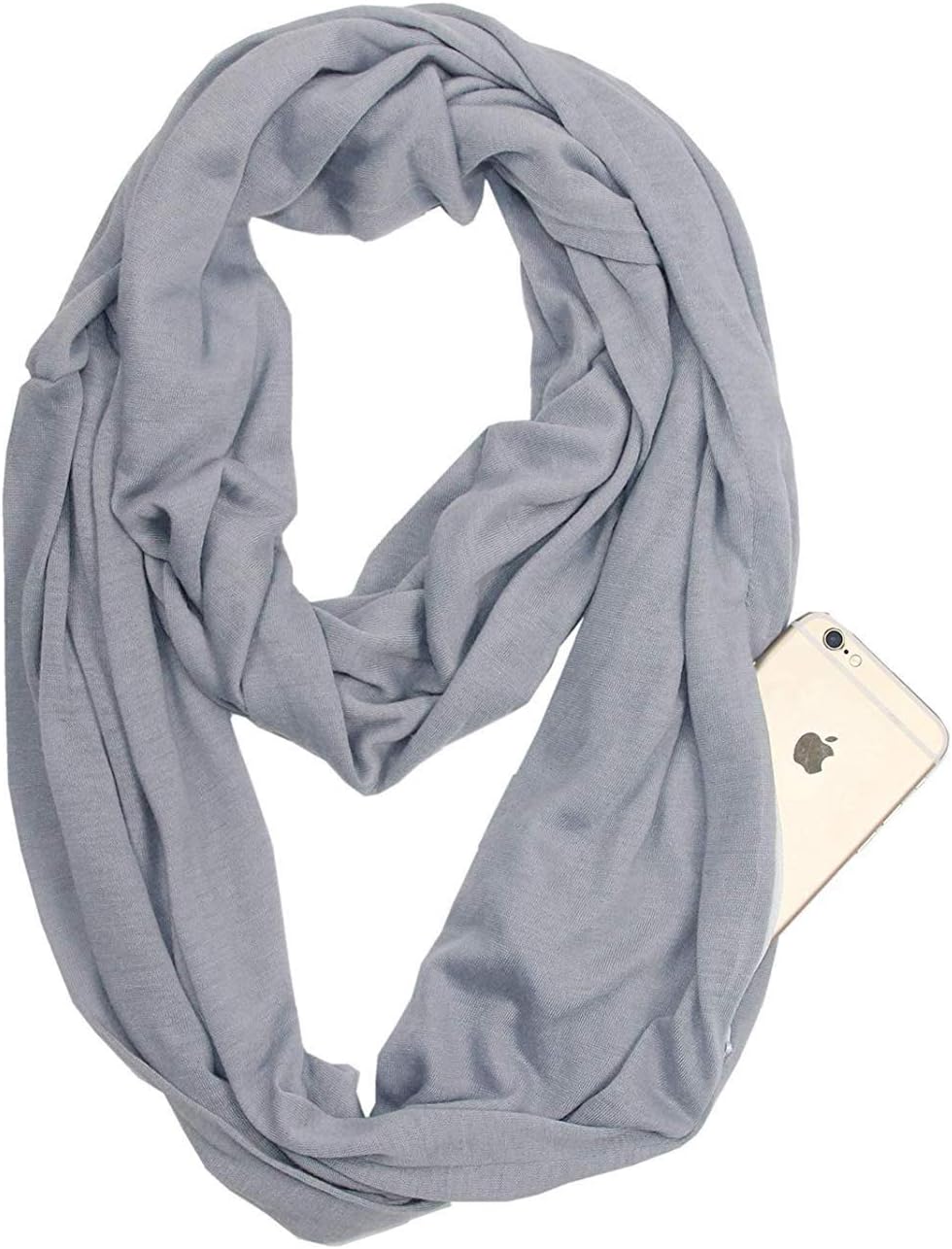 BesserBay Infinity Scarf with Secret Zipper Pocket Travel Scarves Soft Loop Scarf