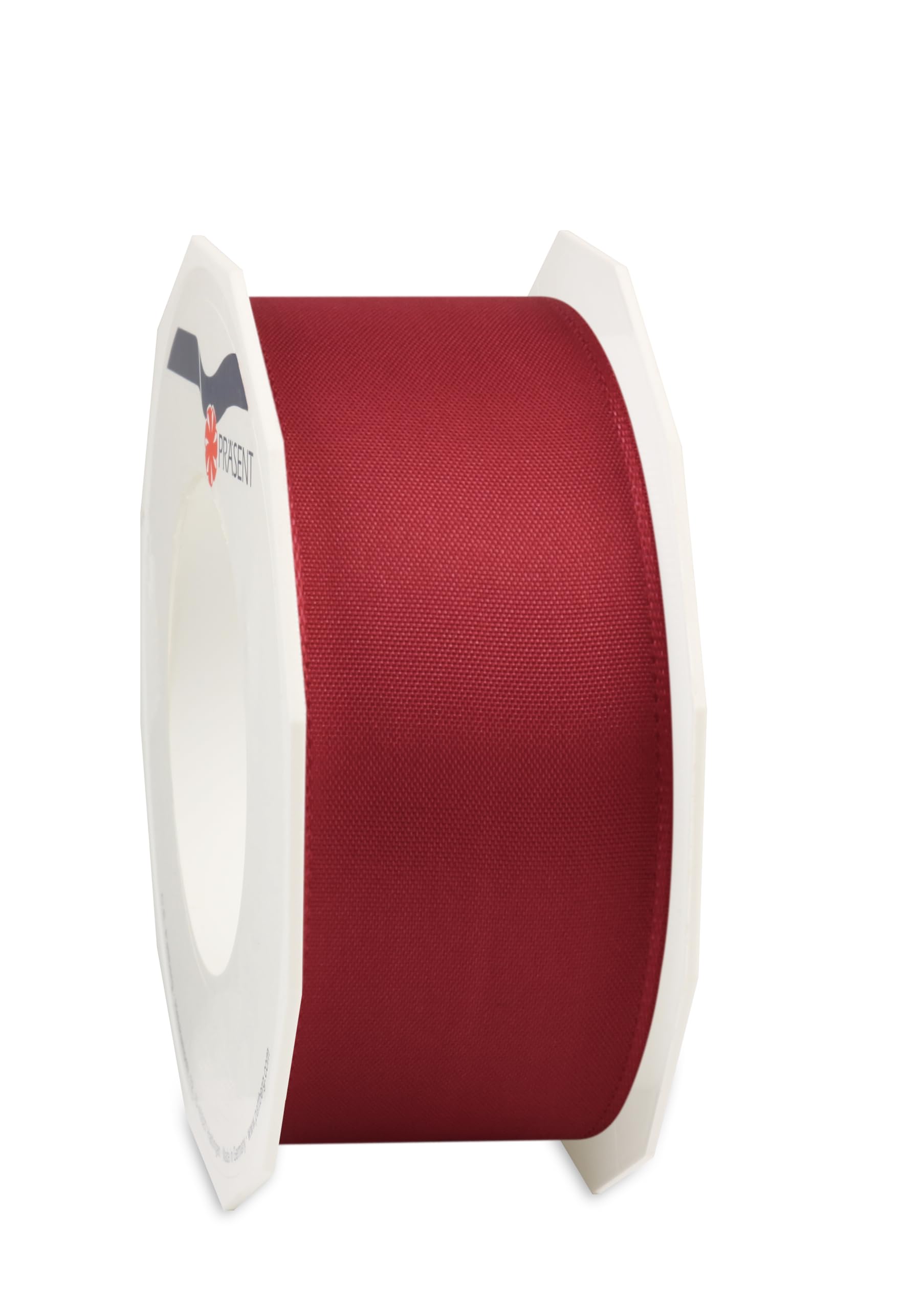 Präsent - Lyon Wired Taffeta Ribbon Burgundy 40 mm Width, 25 m Length