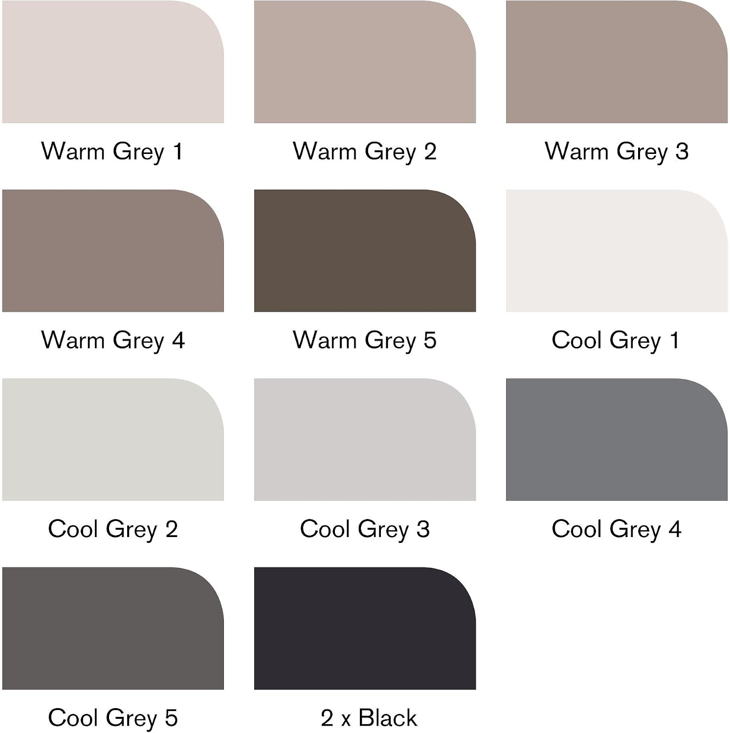 Winsor & Newton BrushMarker - Set of 12 - Neutral Tones, Grey, 12 count (Pack of 1) - Image 5