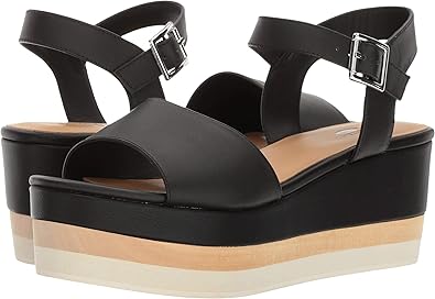 platform sandals black leather
