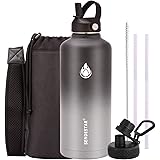 SENDESTAR Stainless Steel Water Bottle,2 or 3 Lids(18 oz, 24oz,32 oz,40 oz,64oz 87oz),Double Wall Vacuum Insulated Leak…