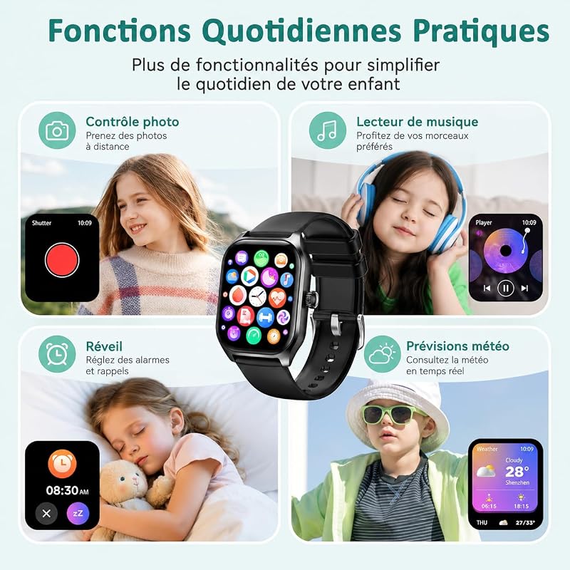 Smartwatch Kinder Smartwatch für Jungen und Mädchen, Fitnessuhr Kinder mit Spielzeugen, Kinderuhr