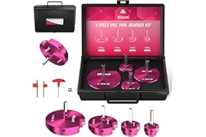 MISUREL 4 Pcs PVC Pipe Reamer Kit With 1-1/2inch, 2inch, 3inch, 4inch, 1 Carbide Insert, Aluminum PVC Fitting Saver, Plumbing tools for SCH40