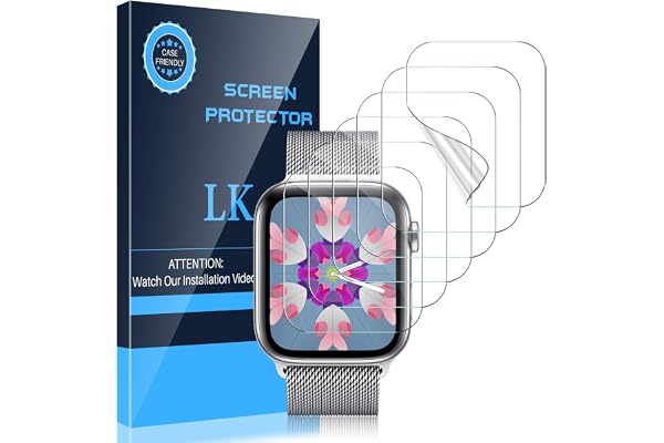 LK 6 Pack for Apple Watch Screen Protector 40mm, Apple Watch SE 3/SE/Series 6 5 4 & Apple Watch 38mm Series 3 2 1- Bubble Fre