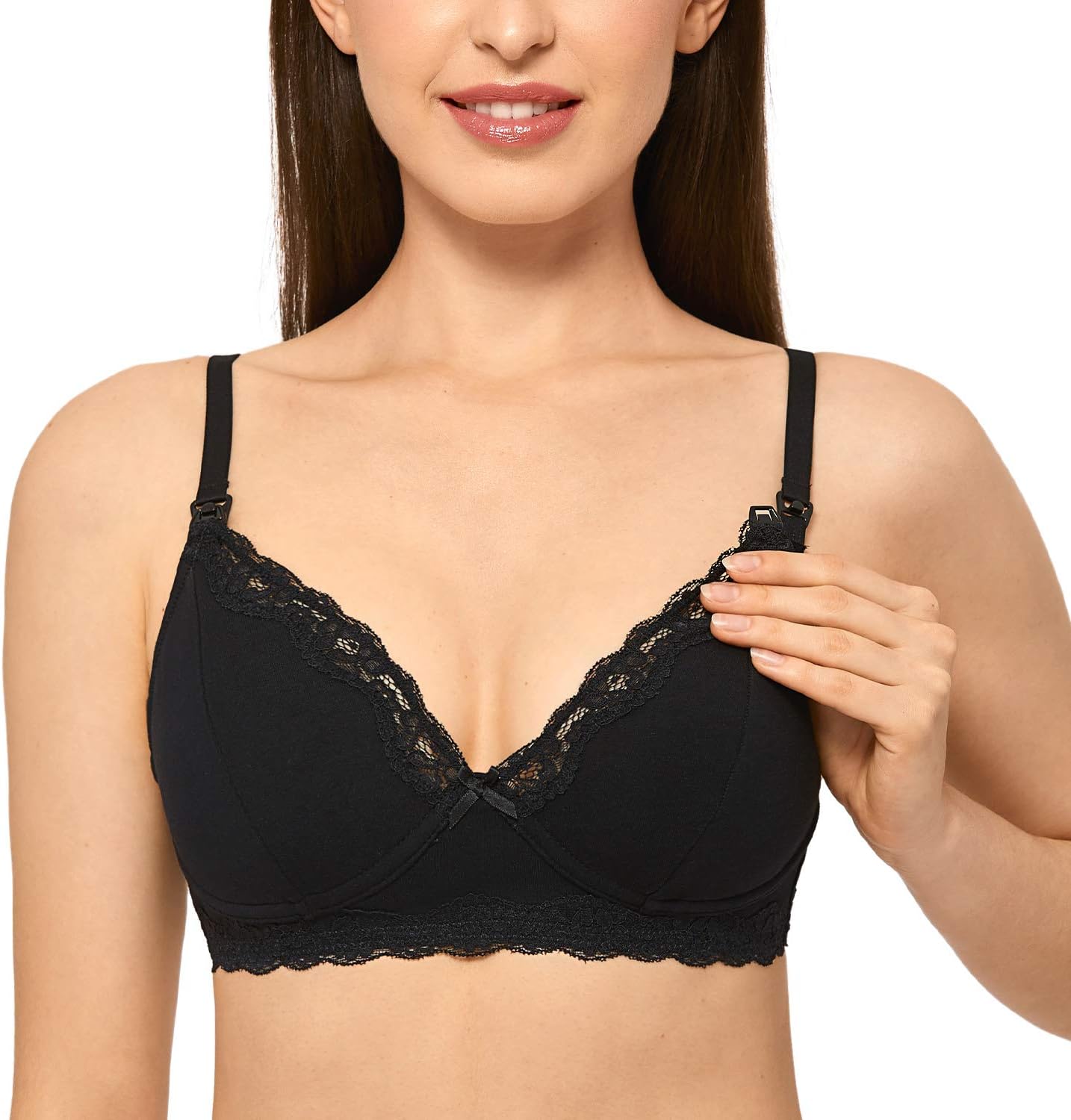 Women's Lace Wire Free Cotton Non Padded Maternity Nursing Bra
