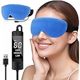 Heated Eye Mask for Dry Eyes, USB Electric Warm Eye Compress Heat Eye Masks with Temperature&Timer Control, Eye Heating Pad for Dry Eyes, Stye Treatment, Chalazion, Blepharitis, MGD, Puffy