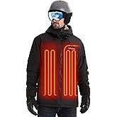 Venustas Men's Heated 3L Ski Insulated Jacket with 12V Battery, Waterproof, Windproof,Breathable, RECCO Reflector Built in
