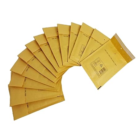 Verpacking 200 Luftpolstertaschen Versandtaschen Luftpolsterumschläge Din A6, A/1, Innenmaß: 100 x 165 mm, Braun