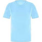 isnowood Boys' Rash Guard Short Sleeve, UPF 50+ UV Sun Protection Swim Shirt, Youth Kids Water Shirts for Surf Beach Fishing