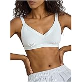 MakeMeChic Women's Deep V Neck No Underwire Bra Seamless Bralette Everyday Bras