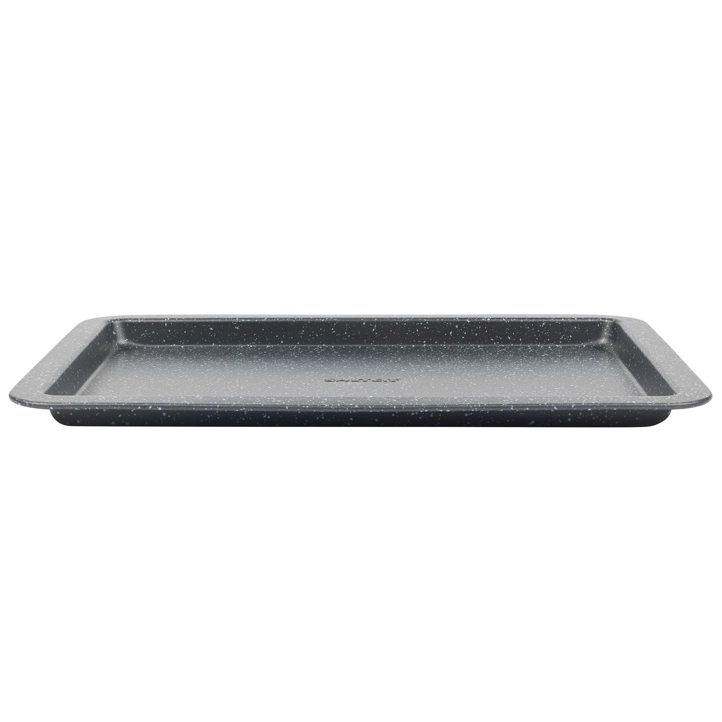 Salter BW07033EU7 Megastone 37cm Baking Tray – Ultra Non-Stick Oven Sheet, Lightweight Carbon Steel, Wipe Clean, Rectangular Cookie Tray, Oven Safe to 220°C, PFOA Free, for Cooking, Baking, Roasting