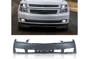 PARTREE Front Bumper Cover Fits for Chevrolet Tahoe Suburban 2015 2016 2017 2018 2019 2020 Front Bumper with Radar Hole Plastic Front Bumper Factory Specification GM1000974