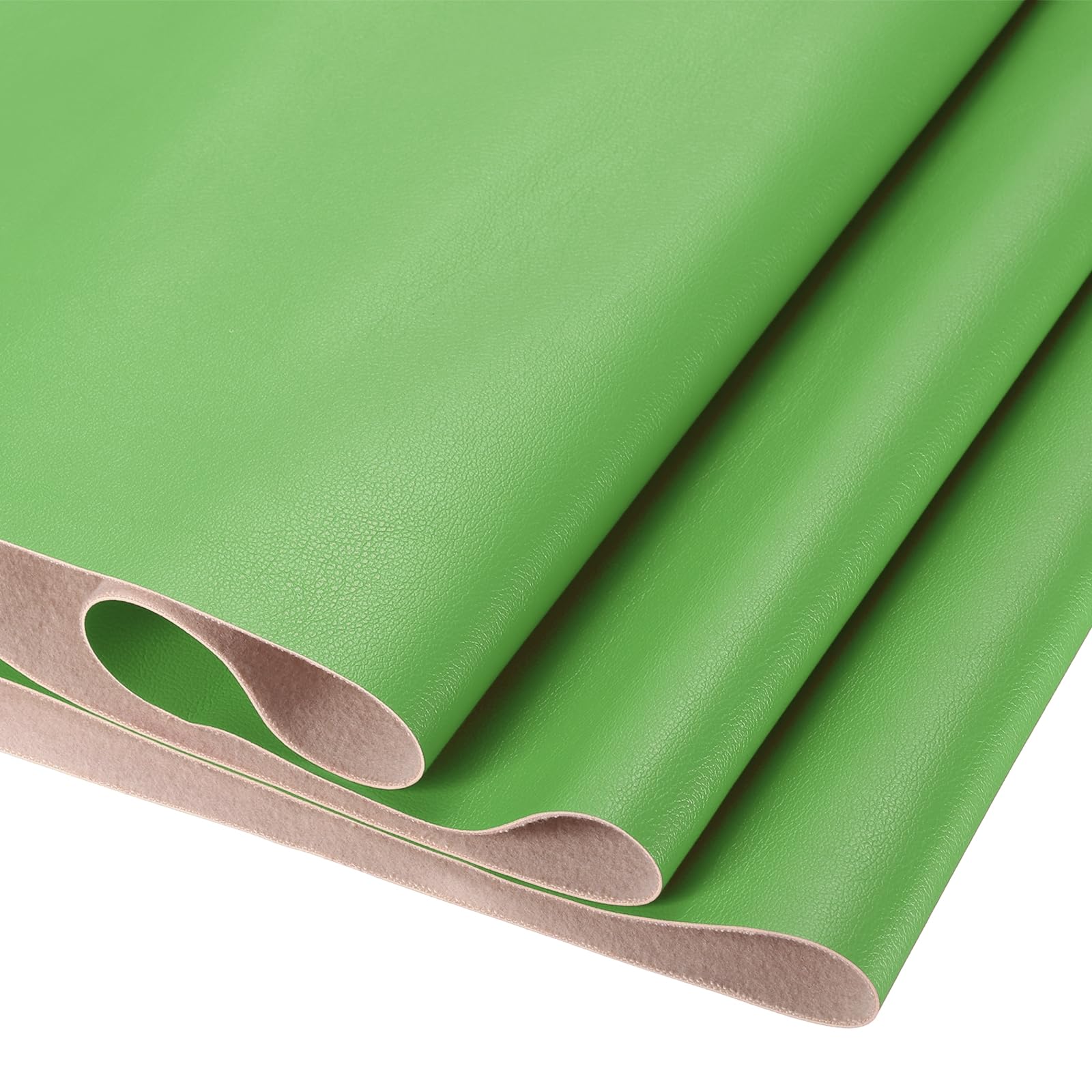 DMiotech 1 Pack 14 Inch x 53 Inch Faux Leather Strip Furniture Cover Napa Skin Grass Green PU Leather Roll for Handmade DIY Craft Projects