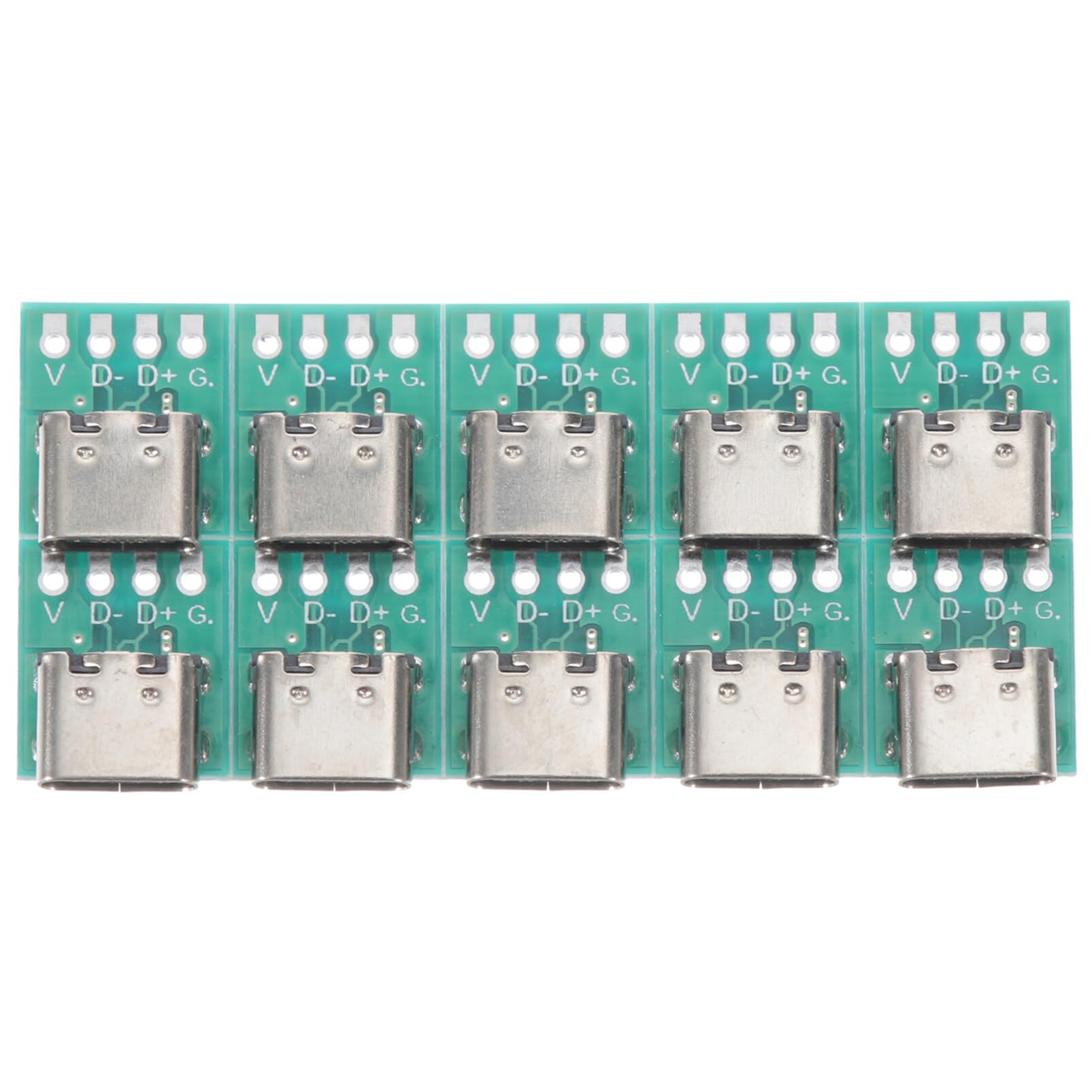 Hemobllo 10 Pcs USB 3.1 Type C Connector Board - DIY Serial Female Connector USB Type-C Board with PCB Conversion for Data Line Cable Transmission