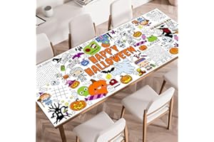 SPERINGEEN Halloween Decorations, Halloween Crafts for Kids - Coloring Tablecloth, Games, Poster, Activities, Gifts, Banner, Party Favors for Family or Classroom Party Decorations