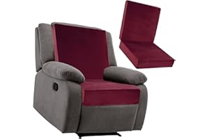 BALAPET Supportive Lumbar Support Pillow for Recliner, Memory Foam 4" Thickness Recliner Cushions Chairs Seat Cushion Mat for Elderly Rest and Back Support（21.5" Backrest Height, Burgundy Red）