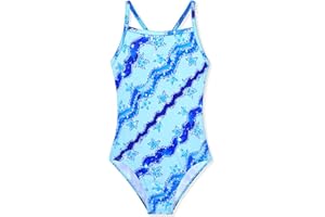 TENVDA Girls One Piece Swimsuits Sport Halter Swimwear Beach Bathing Suit