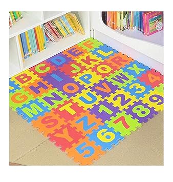 Aarya Enterprises Play Puzzle Foam Mat with 36 Tiles Educational Interlocking Toys for Kids