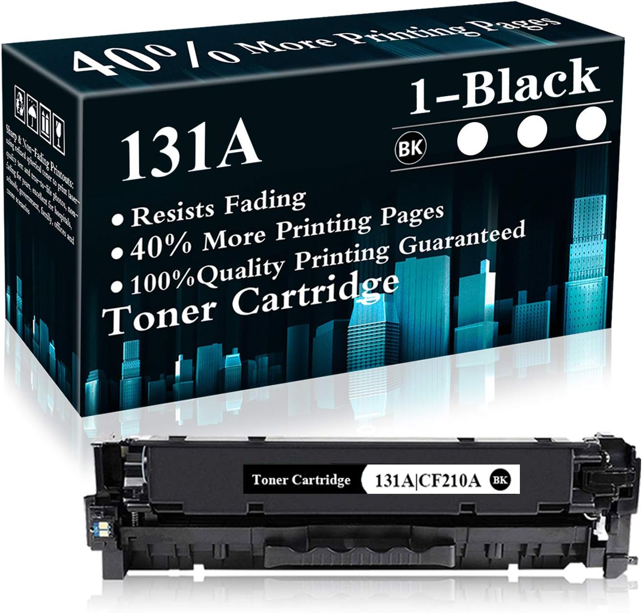 1 Pack 131A | CF210A Remanufactured Toner Cartridge Replacement for HP Color Laserjet Pro M251n(CF146A) M251nw(CF147A) M276n(CF144A) M276nw(CF145A) Printer,Sold by TopInk