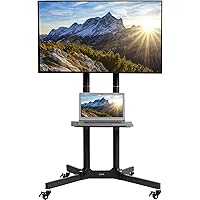 VIVO Mobile TV Cart for 32 to 83 inch Screens up to 110 lbs, LCD LED OLED 4K Smart Flat and Curved Panels, Rolling Stand with