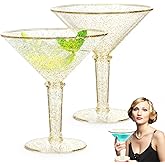 Unbreakable Giant Martini Glasses set of 2, 48 oz Plastic Cocktail Glasses, Jumbo, Reusable, BPA Free, Detachable, Perfect for Picnic, Beach & Patio Party, Appetizers, Birthday, Wedding and All Events