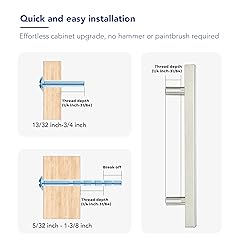 25 Pack 7-3/8 Inch Brushed Nickel Cabinet Handles