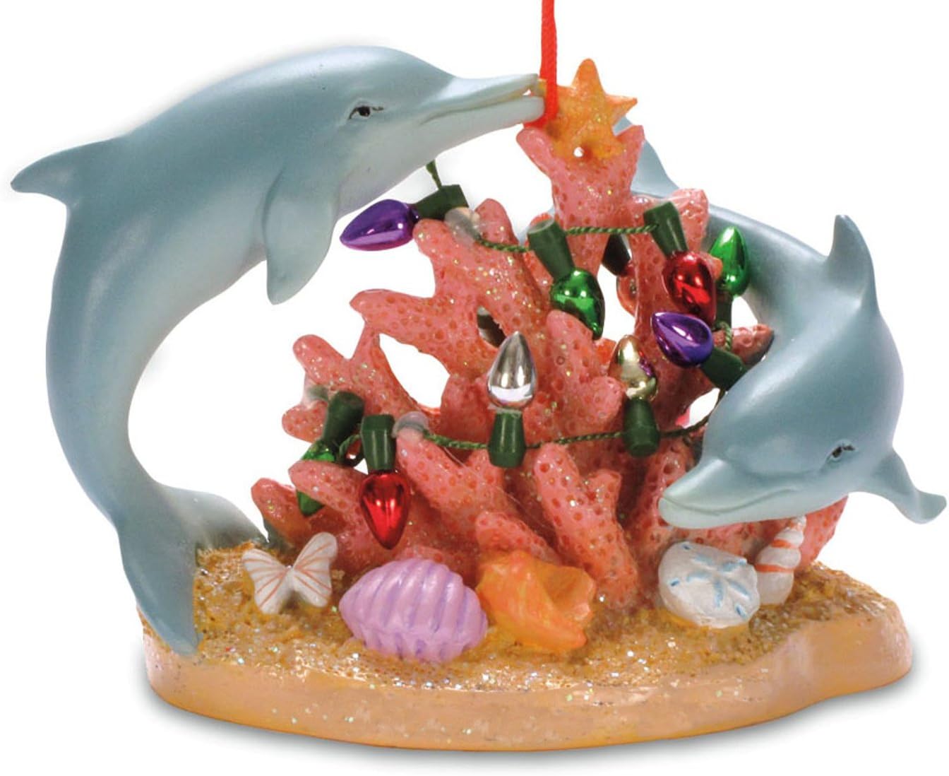 Nautical Dolphins Ocean Coral Holiday Lights Ornament