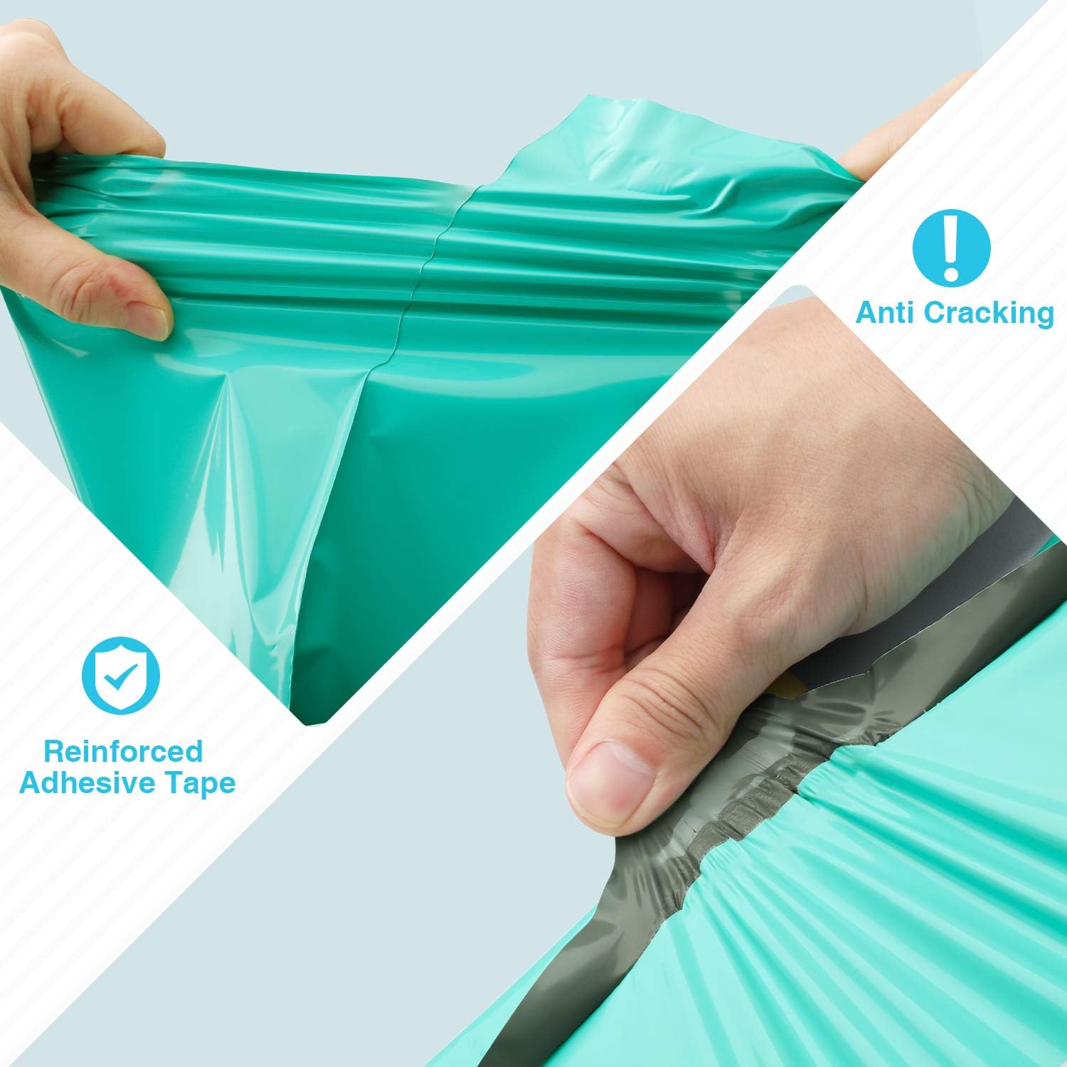 Fuxury 12x15.5 100pc Teal Poly Mailers Shipping Envelops Self Sealing Envelopes Boutique Custom Bags Enhanced Durability Multipurpose Envelopes Keep Items Safe Protected : Office Products