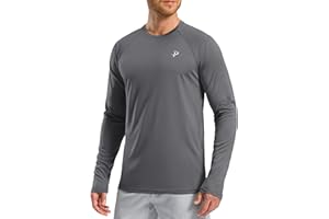 Pudolla Men's Sun Protection Shirts UV SPF UPF 50+ Rash Guard Long Sleeve Lightweight Quick Dry Brethable Swimming Fishing